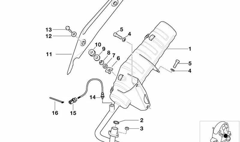 Tuerca insertada OEM 18127657936 para BMW Motorrad C1, R1200 GS, R1200 GS Adventure. Original BMW Motorrad.