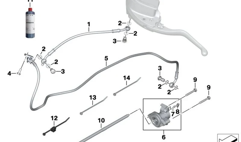 Conducto de embrague inferior OEM 32729457254 para motos BMW R 18, R 18 Classic. Original BMW Motorrad.