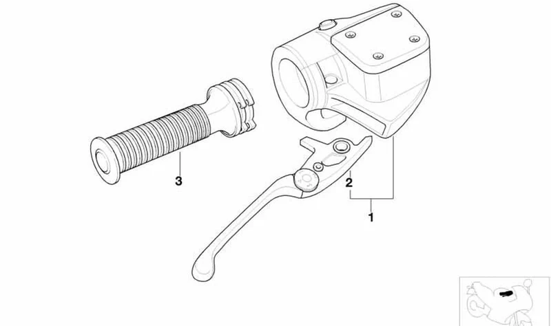 Empuñadura acanalada derecha OEM 61317710442 para motos BMW K 1200 LT, K 1200 RS. Original BMW Motorrad.