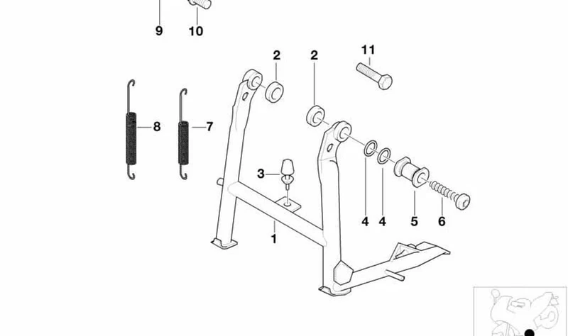 Soporte de muelle de tensión OEM 46522331990 para BMW Motorrad R1100S, R1100RS. Original BMW Motorrad.