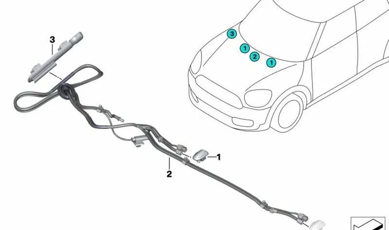 Escobilla limpiaparabrisas trasera OEM 61667411719 para MINI Countryman F60, F60 LCI. Original MINI.