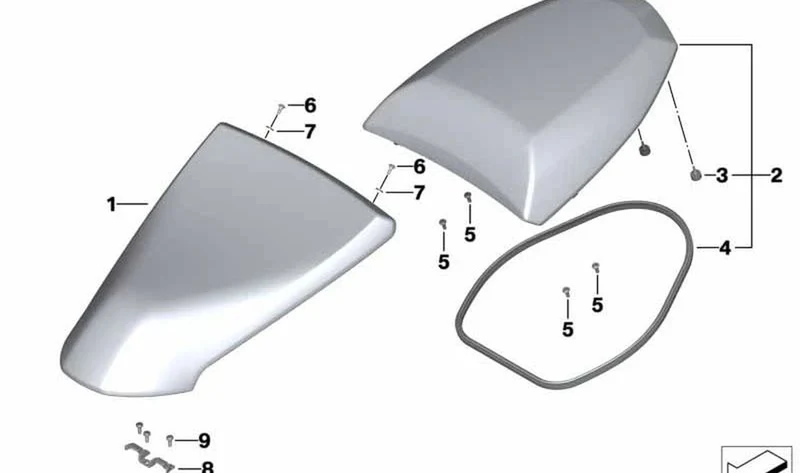 Asiento del acompañante OEM 52538536834 para BMW Motorrad C evolution (K17). Original BMW Motorrad.