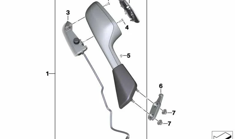 Espejo retrovisor izquierdo OEM 51167924985 para motos BMW S 1000 RR (K67), M 1000 RR (K66). Original BMW Motorrad.