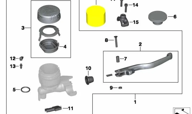 Abrazadera de sujeción para espejo OEM 32727673917 para BMW R1200GS, F800GS, K1200R, F650GS... y más. Original BMW Motorrad.