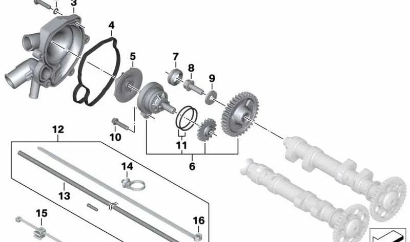 Carcasa de bomba de agua negra OEM 11518531161 para motos BMW F800GT, F800S, F800ST, F800R. Original BMW Motorrad.