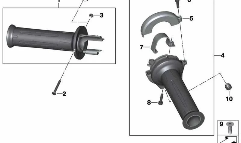 Abrazadera de sujeción OEM 61317674609 para BMW Motorrad R1200GS, F700GS, K1200S y más. Original BMW Motorrad.