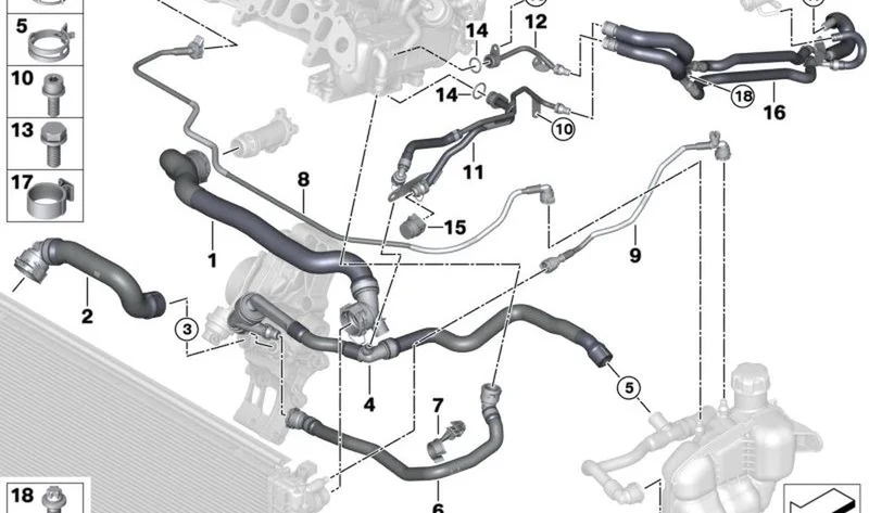 Tubo flexible depósito de compensación OEM 17128580481 para MINI F56, F55, Clubman F54, Cabrio F57, Countryman F60... y más. Original MINI.