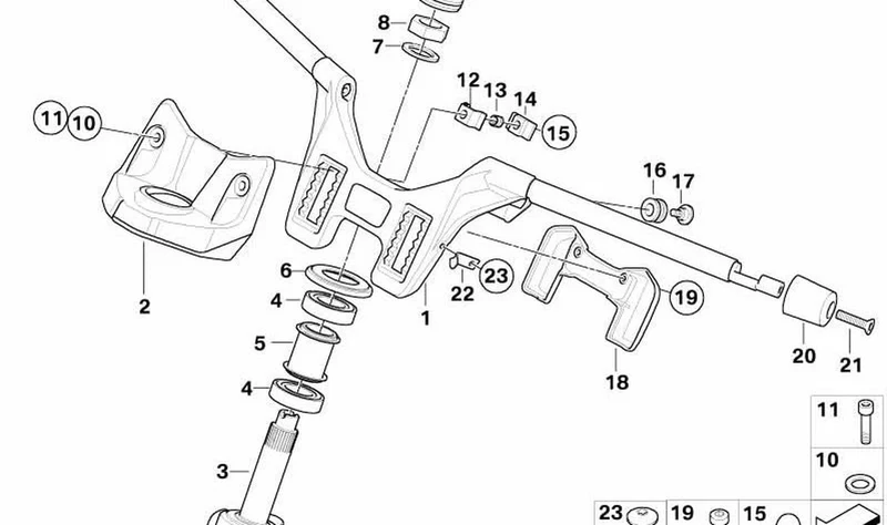 Puente de manillar OEM 32717704158 para motos BMW K1200GT, K1300GT. Original BMW Motorrad.