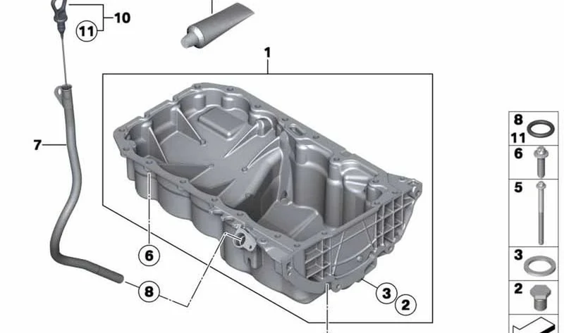 Cárter de aceite OEM 11137811592 para MINI R56, R55, R57, R58, R59, R60, R61. Original MINI.