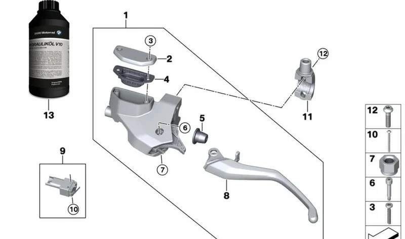 Fuelle de goma OEM 32727105741 para BMW Motorrad R 1300 GS, R 1300 GS Adventure. Original BMW Motorrad.