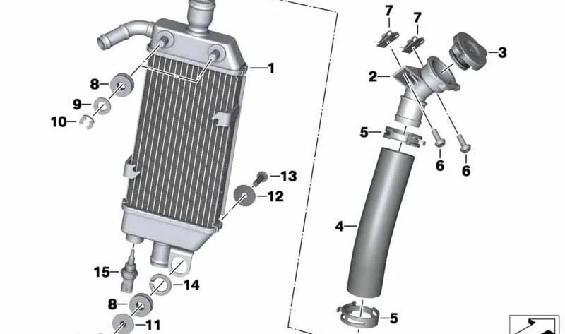Boca de llenado OEM 17128545021 para BMW Motorrad C evolution K17 (04/2013 - 07/2020). Original BMW Motorrad.