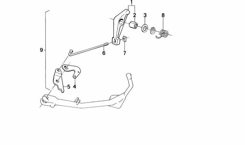 Muelle de torsión OEM 46531454058 para motos BMW K100, K75, K75C, K75S, K75RT. Original BMW Motorrad.