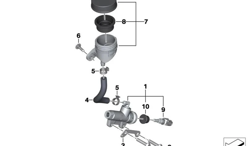 Tubo flexible de freno trasero OEM 34311542232 para motos BMW S 1000 R (K63), M 1000 R (KM3)... y más. Original BMW Motorrad.