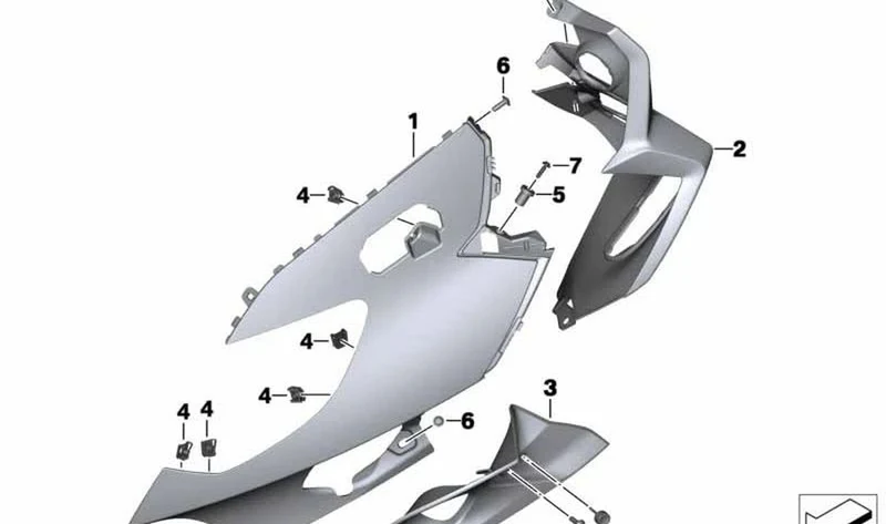 Guía de aire izquierda OEM 46637708899 para motos BMW K1600GT, K1600GTL... y más. Original BMW Motorrad.