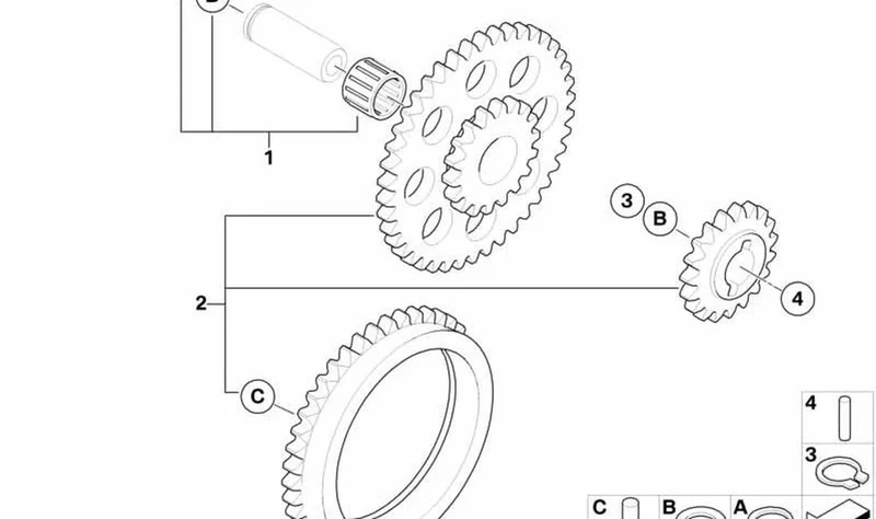 Rodillo de agujas OEM 07119900417 para motos BMW G 450 X (K16) 2007-2010. Original BMW Motorrad.