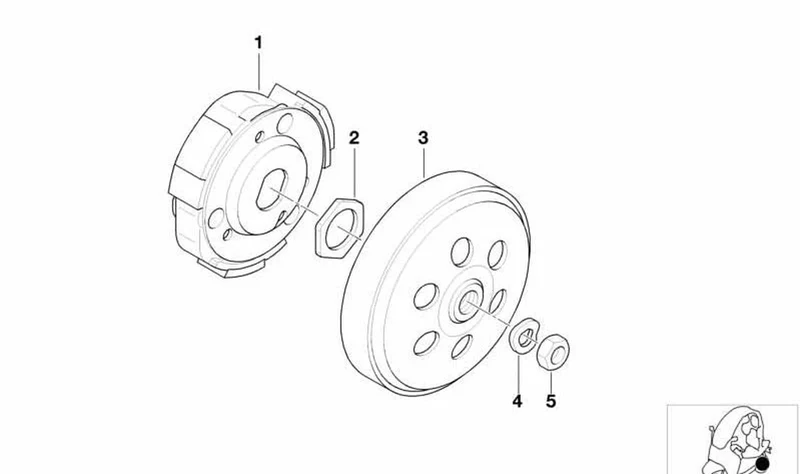 Embrague OEM 21007661522 para motos BMW C1 125. Original BMW Motorrad.