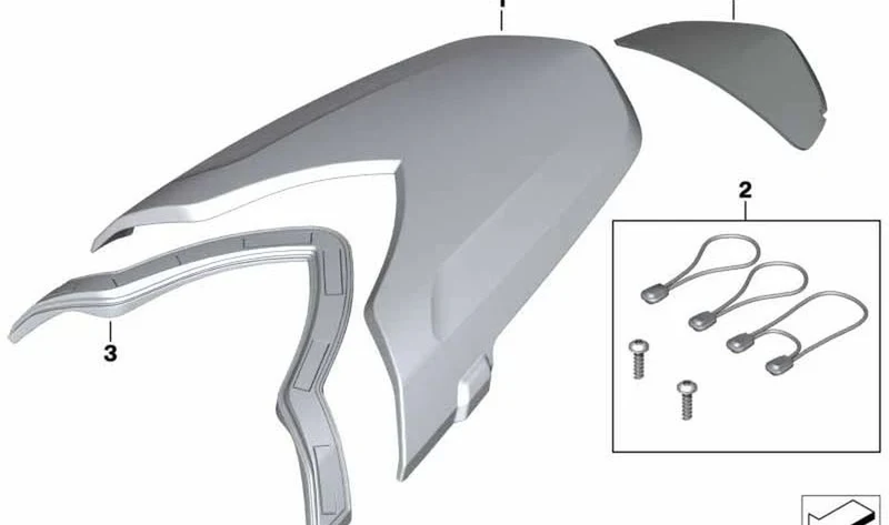 Recubrimiento asiento acompañante imprimado OEM 71607702137 para BMW Motorrad F800R (K73). Original BMW Motorrad.