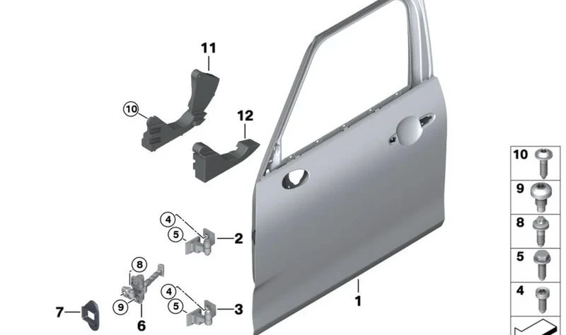 Crashpad puerta interior izquierda OEM 51717344125 para MINI Clubman F54 (2014-2019), F54 LCI (2018-2024). Original MINI.