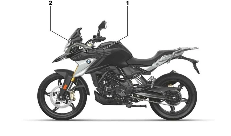 Decoración cubierta del depósito derecha OEM 51148560120 para BMW G 310 GS (K02). Original BMW Motorrad.