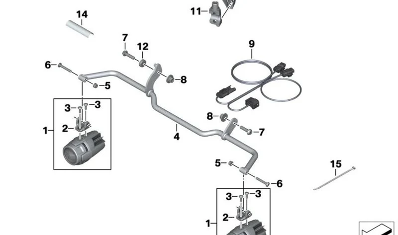 Soporte para faro suplementario OEM 77518406861 para motos BMW R1250R, R1250RS, R1200R, R1200RS. Original BMW Motorrad.
