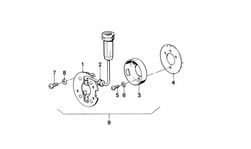 Transmisor de impulsos de encendido con rotor OEM 12111465077 para BMW Motorrad K1200GT, K1200RS, K1200LT... y más. Original BMW Motorrad.