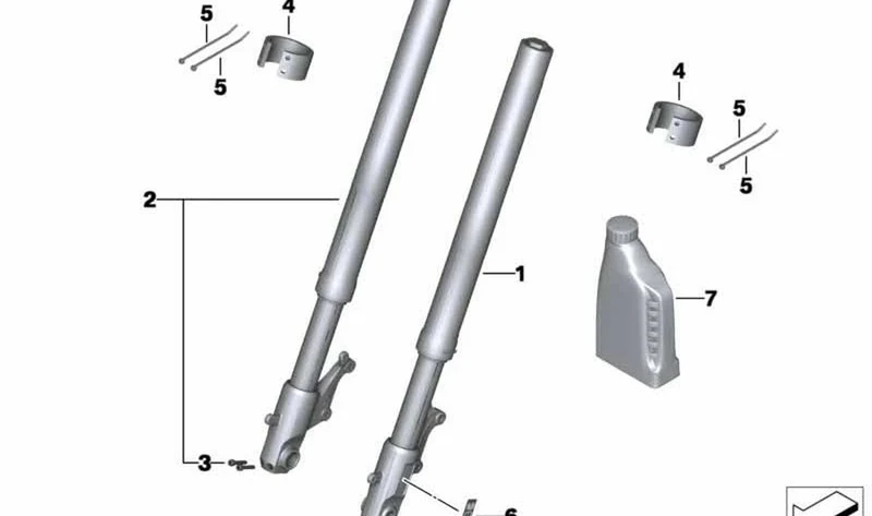 Rama de la horquilla izquierda OEM 31428527385 para BMW Motorrad C 600 Sport, C 650 GT. Original BMW Motorrad.