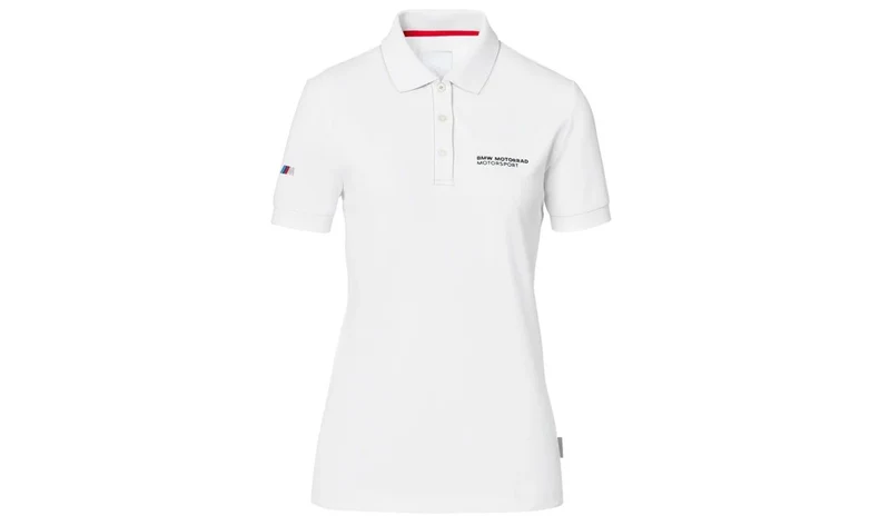 Polo Motorsport blanco talla M OEM 76618536580 para BMW Motorrad. Original BMW Motorrad.