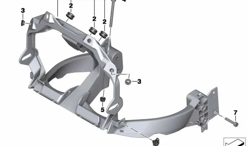 Soporte revestimiento frontal OEM 46637694988 para motos BMW F 700 GS, F 650 GS, F 800 GS, F 800 GS Adventure. Original BMW Motorrad.