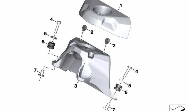 Cubierta cerradura contacto y encendido OEM 46638392357 para motos BMW S 1000 XR (K69), M 1000 XR (KM9)... y más. Original BMW Motorrad.