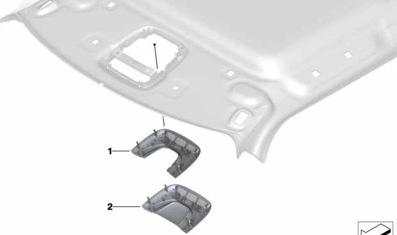 Moldura centro de funciones techo gris OEM 61319291833 para MINI F56, F55, Clubman F54, Countryman F60... y más. Original MINI.