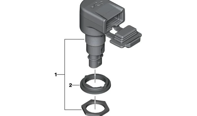 Soporte caja de enchufe OEM 61347107991 para motos BMW R 1300 GS, R 1300 GS Adventure. Original BMW Motorrad.
