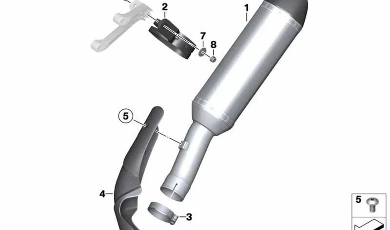 Silenciador trasero OEM 18127719478 para motos BMW S 1000 RR (K46), S 1000 R (K47). Original BMW Motorrad.