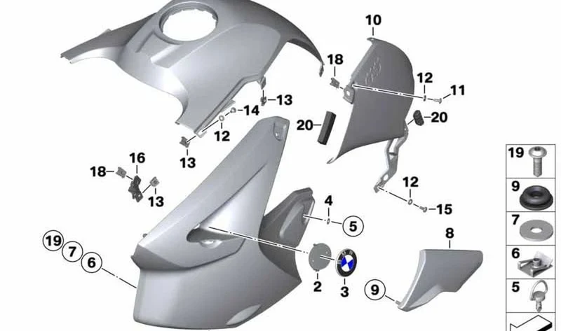 Tornillo de cierre rápido OEM 46637676995 para BMW Motorrad R1200GS K25. Original BMW Motorrad.