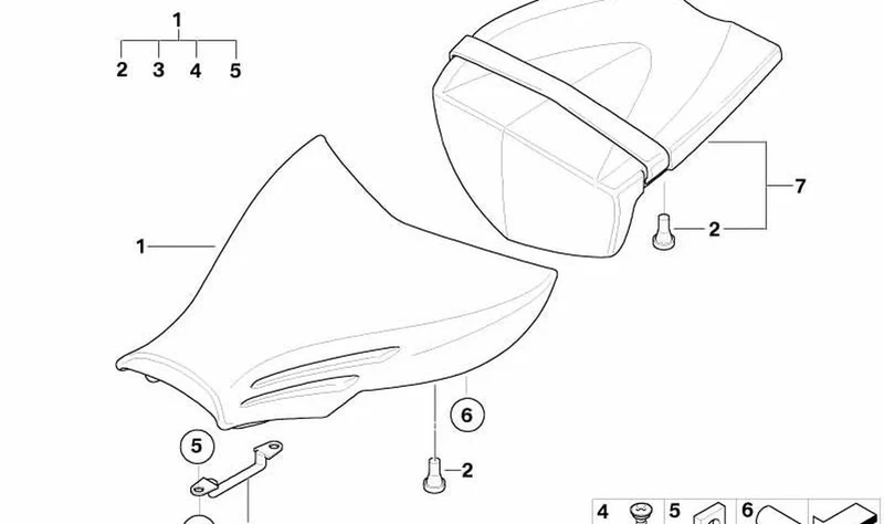 Asiento negro delantero OEM 52537691788 para motos BMW R 1200 S, HP2 Sport. Original BMW Motorrad.