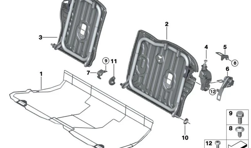 Paramento de soporte central derecho OEM 52209130816 para MINI F56, F55, Cabrio R57, F57... y más. Original MINI.