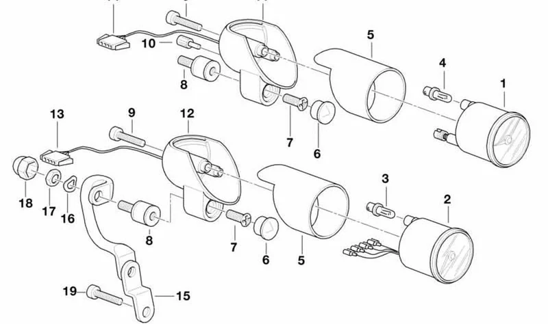 Soporte derecho OEM 62132306576 para motos BMW R1100R, R850R. Original BMW Motorrad.