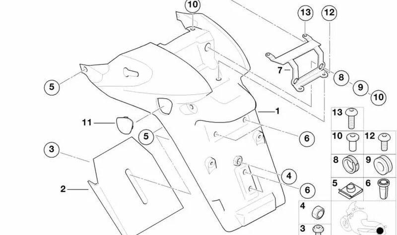 Casquillo roscado OEM 63217650679 para BMW Motorrad R 1150 R, R 850 R. Original BMW Motorrad.