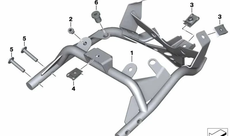 Soporte trasero OEM 46547690247 para motos BMW HP2 Enduro, HP2 Megamoto. Original BMW Motorrad.