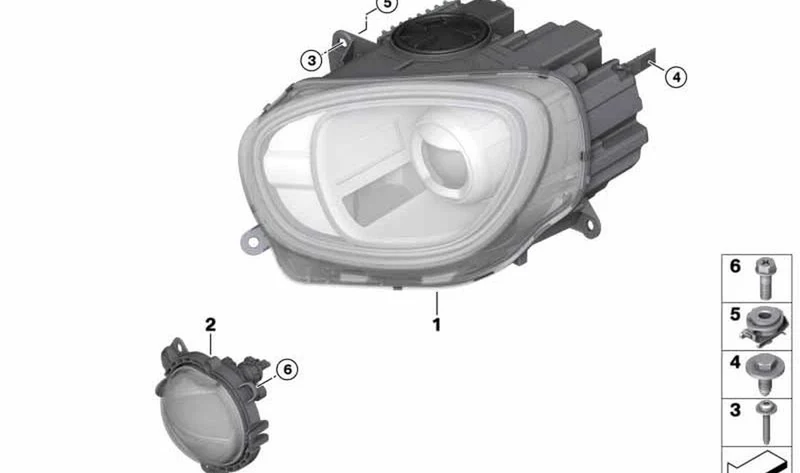 Faro delantero izquierdo OEM 63117390149 para MINI Countryman F60 (11/2015 - 07/2020). Original MINI.