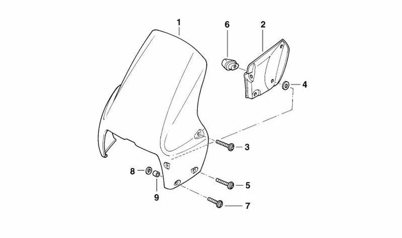 Parabrisas marrón OEM 46632313258 para motos BMW R 1100 GS, R 850 GS. Original BMW Motorrad.