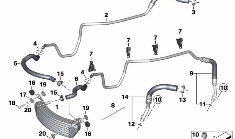 Tubo de retorno OEM 17227688385 para motos BMW K1200R, K1200R Sport, K1300R. Original BMW Motorrad.