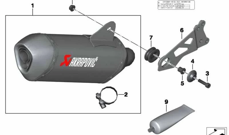Silenciador deportivo OEM 18518554158 para motos BMW C 600 Sport, C 650 Sport. Original BMW Motorrad.