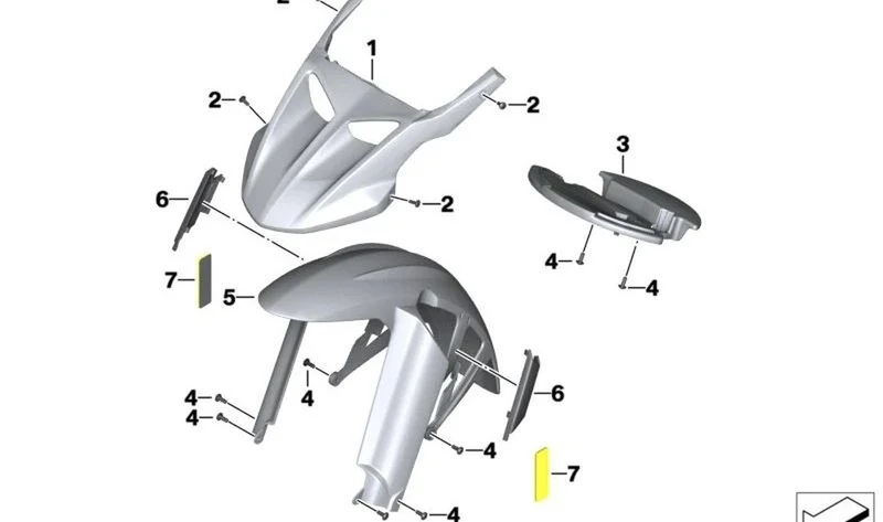 Cubierta de rueda delantera Alpine-White 3 OEM 46618534963 para motos BMW F 800 GS (06/2012-07/2016). Original BMW Motorrad.