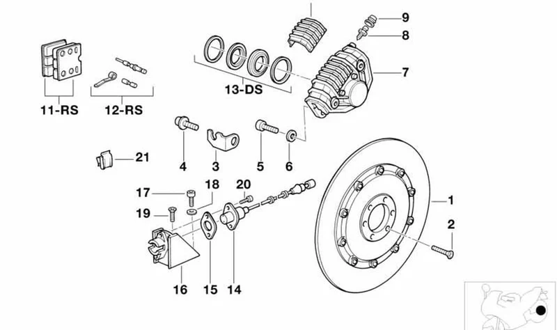 Angular de apoyo trasero ABS OEM 34511458491 para motos BMW K 75, K 100, K 1, K 100 RS... y más. Original BMW Motorrad.
