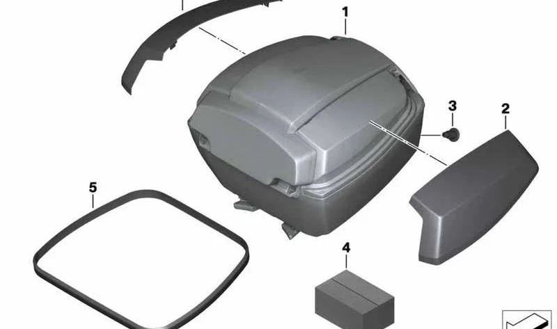 Topcase 35L OEM 77438527036 para BMW Motorrad C 600 Sport, C 650 GT. Original BMW Motorrad.