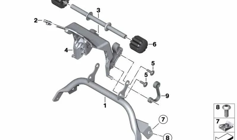 Soporte trasero OEM 52537686426 para motos BMW R1200RT, R900RT. Original BMW Motorrad.
