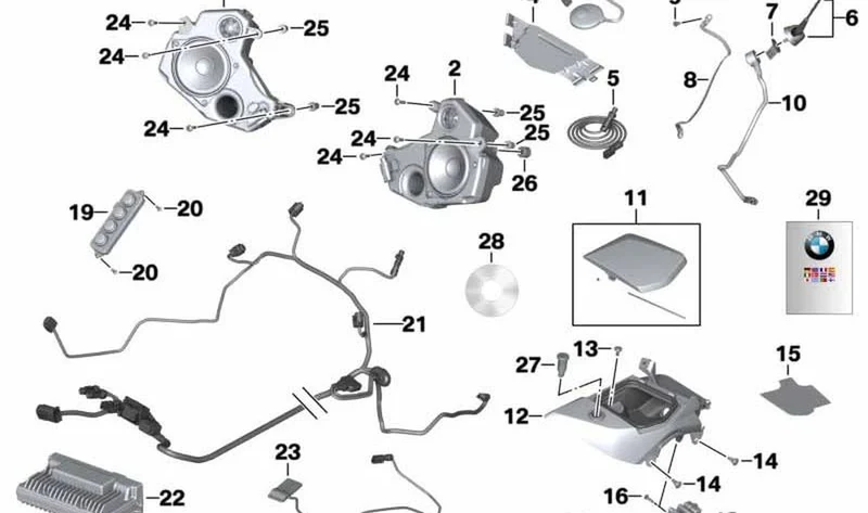 Antena SDARS OEM 65218521436 para BMW Motorrad K1600GT, K1600GTL, R1200RT... y más. Original BMW Motorrad.