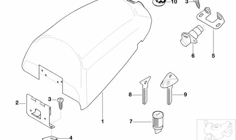 Caja para radioteléfono parte superior OEM 65617665590 para motos BMW F 650 GS, G 650 GS. Original BMW Motorrad.