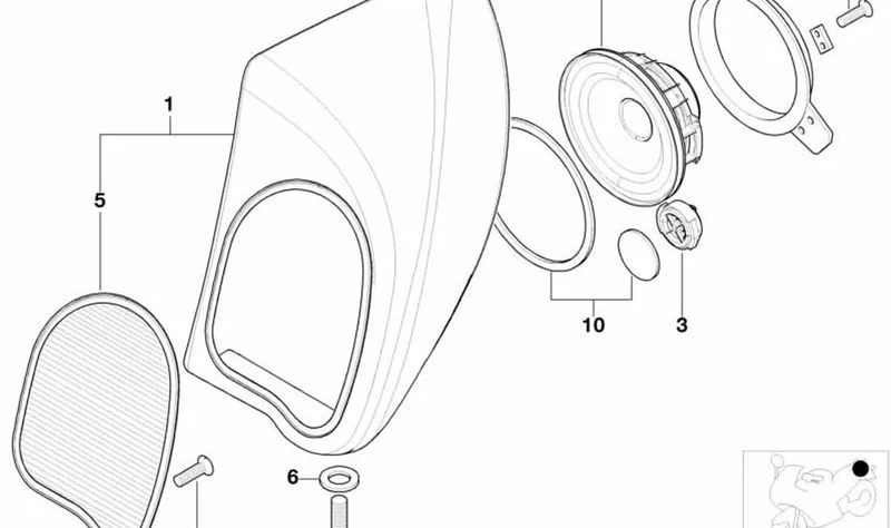 Apoyabrazos derecho negro OEM 46637686382 para BMW Motorrad K 1200 LT. Original BMW Motorrad.