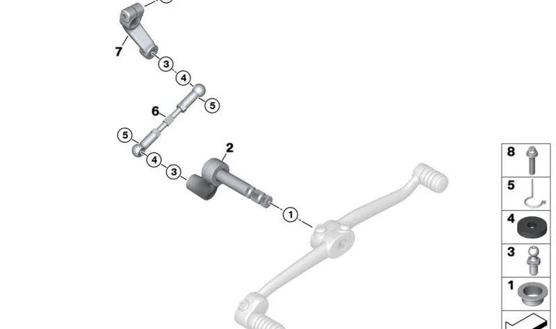 Árbol de embrague OEM 23419898047 para motos BMW R 18, R 18 Classic, R 18 B, R 18 Transcontinental. Original BMW Motorrad.